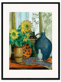 Ingelijste kunstdruk  Sunflowers with Matisse shell - Oskar Moll