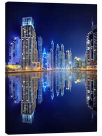 Canvas print  Dark blue night - Dubai Marina bay