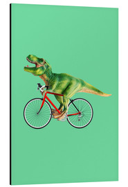 Aluminium print  T-Rex op de fiets - Jonas Loose
