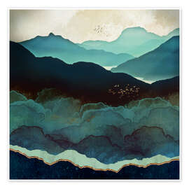 Poster  Indigo Mountains - SpaceFrog Designs