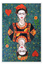 Premium poster Frida Kahlo, Queen of Hearts