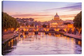 Canvas print  Skyline of Rome in a magenta dawn