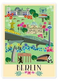 Poster Berlijn kaart