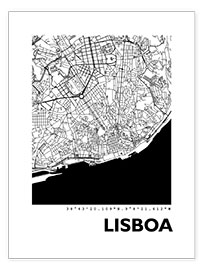 Premium poster  City map of Lisbon - 44spaces