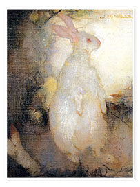 Premium poster  White rabbit, standing - Jan Mankes
