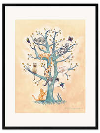 Ingelijste kunstdruk  The Tree of Cat Life - Timone