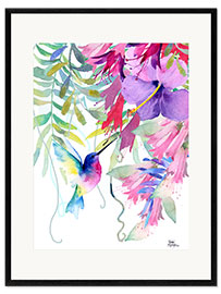 Ingelijste kunstdruk  Hummingbird in the hanging garden - Rachel McNaughton
