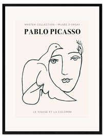 Ingelijste kunstdruk  Picasso - Le Visage et la colombe